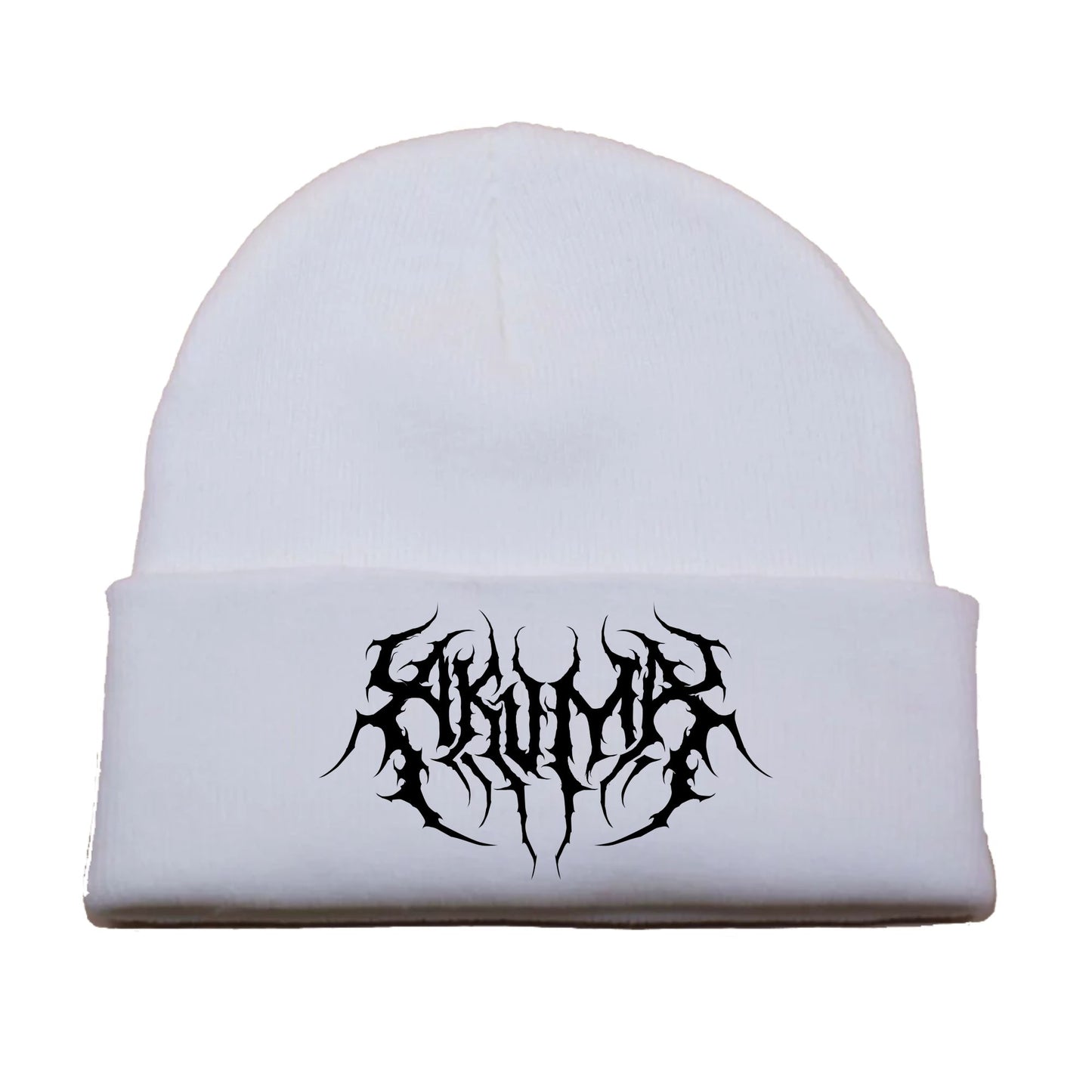 EMBROIDED ICE WHITE BEANIE - A KNIGHT UNDER MARIA'S ALTAR
