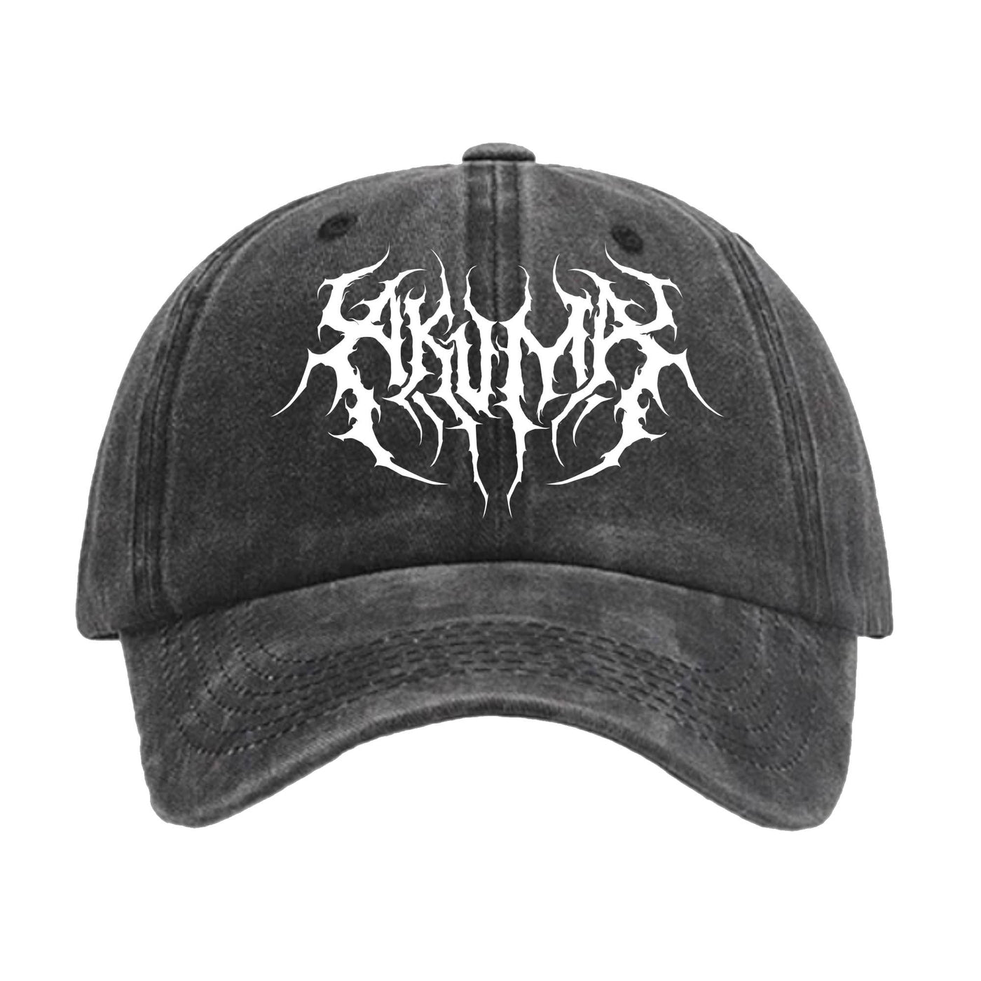 ADJUSTABLE EMBROIDED BLACKWASHED CAP - A KNIGHT UNDER MARIA'S ALTAR